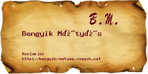 Bengyik Mátyás névjegykártya