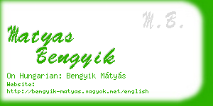matyas bengyik business card
